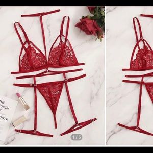 NWT red lacy lingerie set